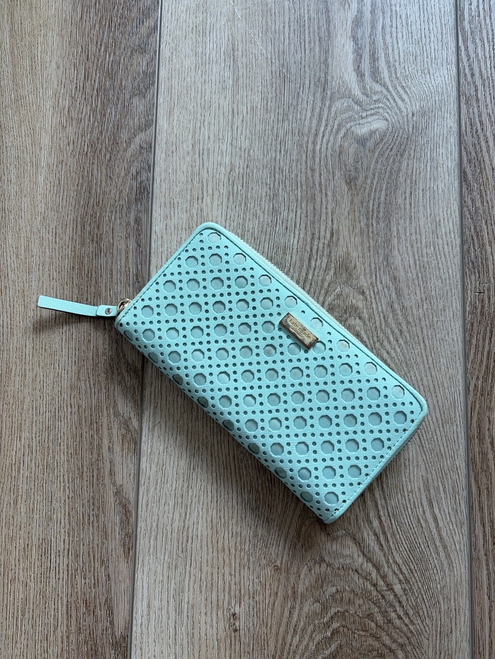Kate Spade Mint Perforated Zip Wallet